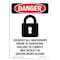 Signmission OSHA Danger Sign, Lockout All Machinery, 18in X 12in Decal, 12" W, 18" H, Portrait OS-DS-D-1218-V-1429 - alternate 1